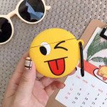 Wholesale Cute Design Cartoon Silicone Cover Skin for Airpod (1 / 2) Charging Case (Emoji  Winking Face)